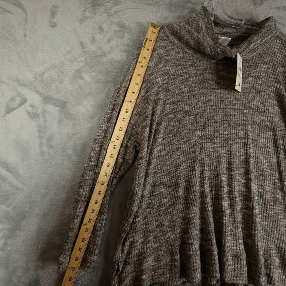 Everleigh Womens Pullover Sweater Gray Marled Long‎ Sleeve Tight Knit M New - Picture 5 of 7